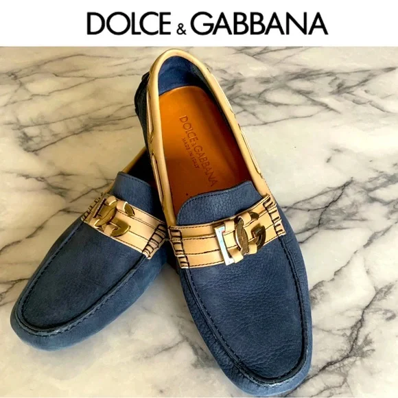 D&G Brown Suede Loafers with Wave Pattern Men main image 3